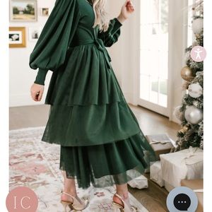 Ivy City Co. Cosette Dress In Green Mommy and Me